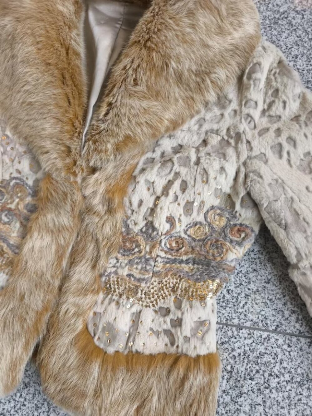 Bebe - Rabbit Fur and Sequin Jacket (vintage) - Picture 4 of 5